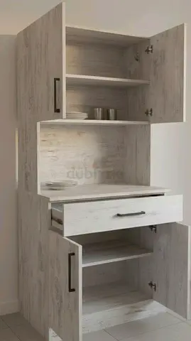 Custom MDF Organizer Unit with Shelving and Door Storage