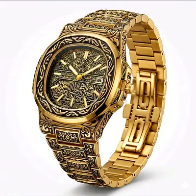 Elegant islamic Gold-Engraved Watch