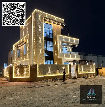 Corner Brand New Villa For Sale In Ajman Helio 2 5 Master Bedroom Hall Majlis Kitchen Swimming pool With roof Land size : 3750 sqft Built up area 4600 sqft Price 2.6 including electricity, water, and
