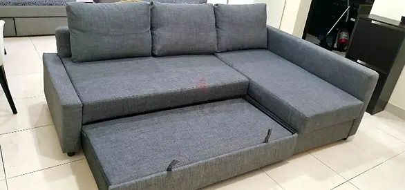 Comfortable Grey Sofa Bed with Storage