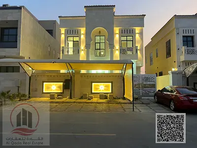 For sale: Villa in Ajman, Al Amerah area, 5 master bedrooms, a living room, and a maid's room. Freehold for all nationalities. Bank financing is possi