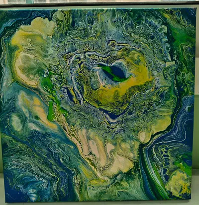 Abstract Painting with Vibrant Colors