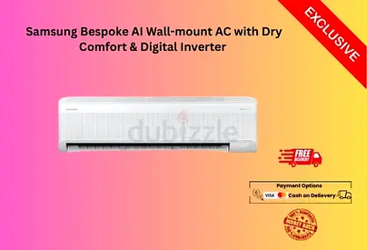 Samsung Bespoke AI Wall-mount AC with Dry Comfort  Digital Inverter-FREE Delivery-Warranty