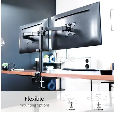 Dual Monitor Stand - Height Adjustable Dual Monitor Stand for 13-32 Inch Computer Screens, Maximum W