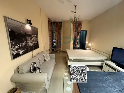 A fully furnished studio for rent in Al Nuaimiya Towers Tower C, which is a great option for people looking for comfortable accommodation in a vibrant