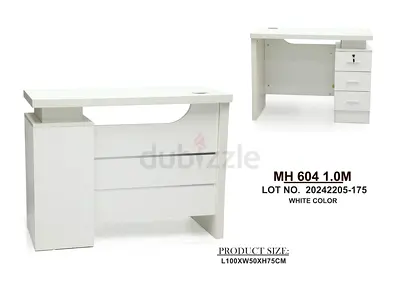 Modern White Study Table with Drawer
