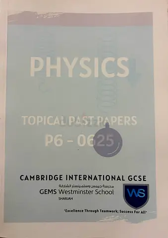 Cambridge IGCSE Physics (0625) Paper 6 Topical Past Papers - 323 Pages