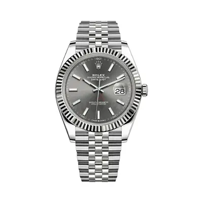 Premium Rolex Datejust 41 Wimbledon – Slate Dial  Green Roman Numerals A+