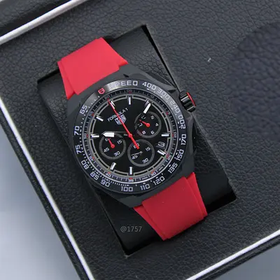 TAG Heuer Stylish Red and Black Sports Watch