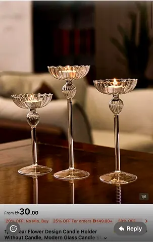 Elegant Floral Design Candle Holders Set