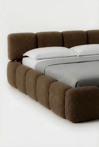 Cozy Brown Cat Fabric Bed Frame