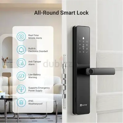 Ezviz Smart Lock Y2000, 7-in-1 Smart Door Lock, Built-in Wifi Fingerprint Access, Weather-Resistant,