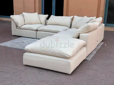 Marina home Luscious feather filled sofa with footstool