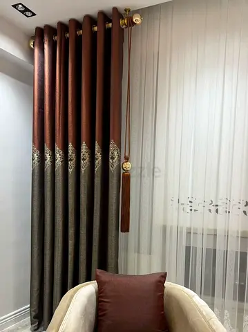 Elegant Curtain Set with Decorative Tassel