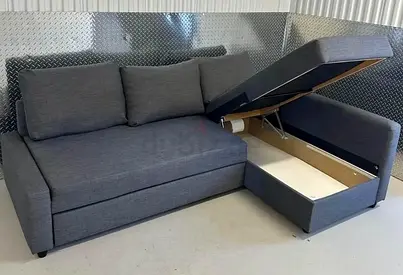 Ikea L Shape Sofa cum bed with big storage in L