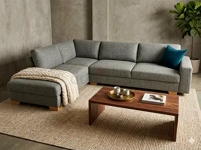 Ikea gray Sorvallen lshape sofa for sale