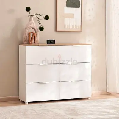 Modern White 6-Drawer Dresser