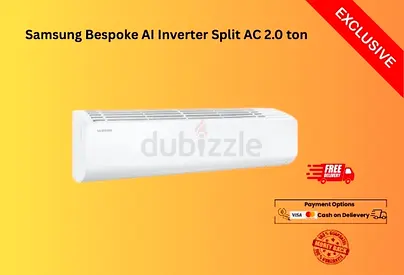 Samsung Bespoke AI Inverter Split AC 2.0 ton 6.30 kW, 3 Star 2025 AR50F24D1FHN/SG-R-FREE delivery