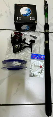 Fishing Sets telescopic Professional1 2.4/7 m rod Carbon Xforce,4000 metalcup reel with line wt hook