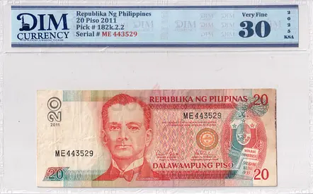 Philippines Banknote 20 Piso 2011 DIM 40 AED