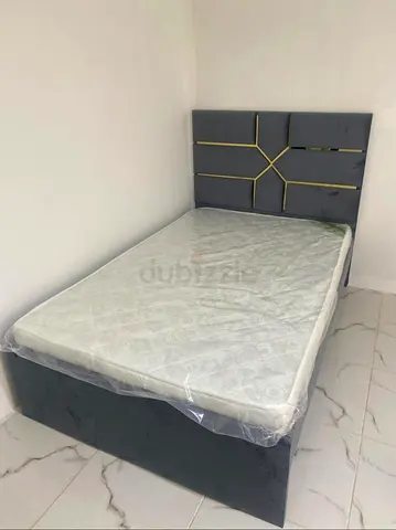 Modern Grey Bed with mattress 120x190 cm