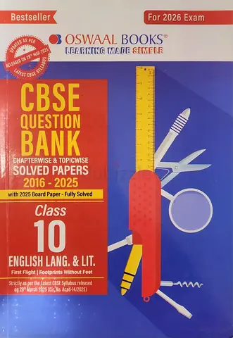 Oswaal CBSE Question Bank Chapterwise and Topicwise SOLVED PAPERS Class 10 English Language and Lit.