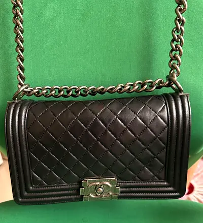 Chanel Le Boy Medium Flap Bag - Black/Ruthenium