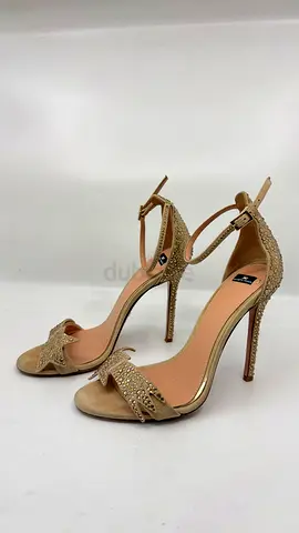 Elisabetta Franchi Sparkle Beige Heels Shoes - Size 37