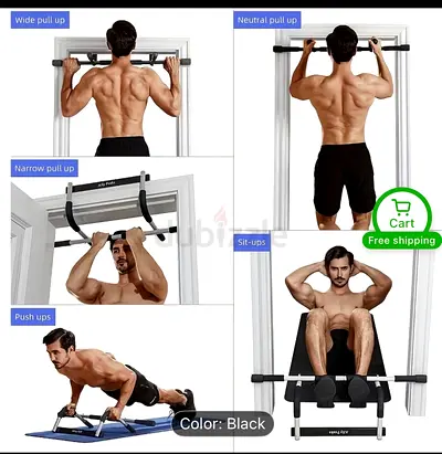 Doorway Pull-Up Bar and Sit-Up Bench Set
