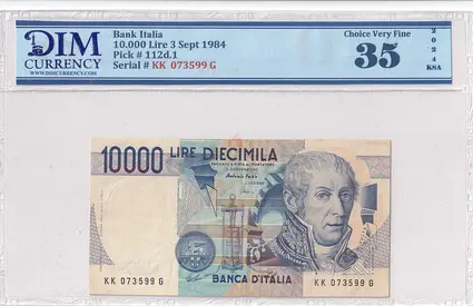 Italia Banknote 10,000 lire 1984 DIM 40 AED