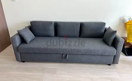 Modern Grey Sofa Bed with Cushions