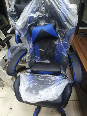 Gaming Office Chair with Blue Accents