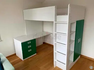 Stylish Kids Loft Bed with Study Desk and Storage