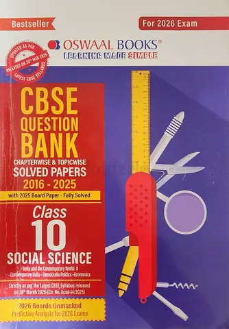 Oswaal CBSE Question Bank Chapterwise and Topicwise SOLVED PAPERS Class 10 Social Science