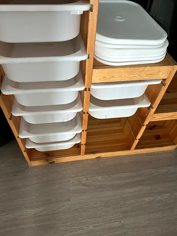 Ikea Trofast White Plastic Bins and lids