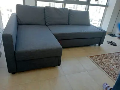 Comfortable L-Shaped Sofa with Pull-Out Bed