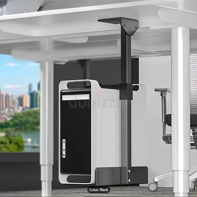 Computer Host Bracket, Metal and Plastic Rectangular CPU Holder with Painted Surface for Wall-mounte