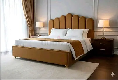 New Modern Bed with Stylish Headboard