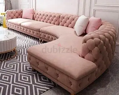 Lounge-worthy Pink Velvet Sectional Sofa