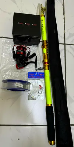 Fishing Sets telescopic Professional4 3.0 m Golden yellow rod,5000 metal cup reel with line wt hook