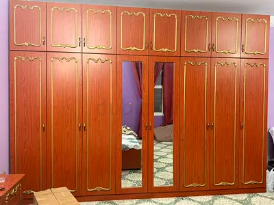 Spacious Wooden Wardrobe with Mirror