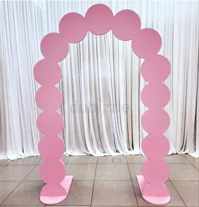 Modern Pink Arch Backdrop Stand for Events and Celebrations