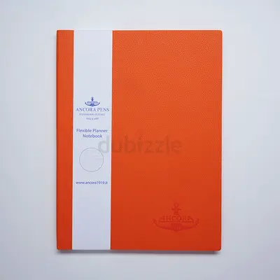 Ancora Luxury set of 3 Italian TERRACOTTA FLAME Colour  Colour Leather notebooks Hermes style