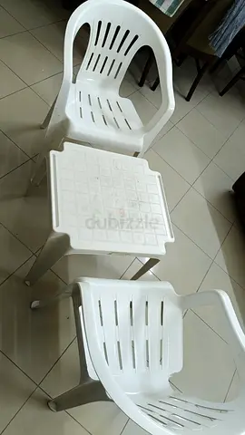 Set of Lightweight Plastic Chairs and Table