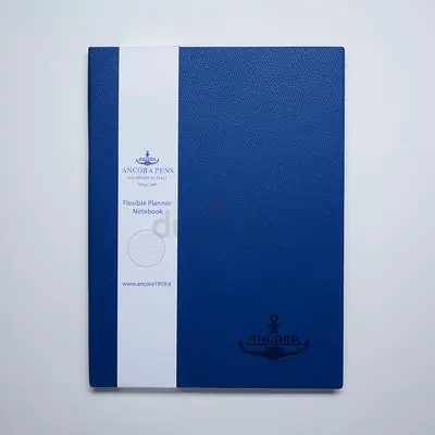 Ancora Luxury set of 3 Italian MIDNIGHT NAVY Colour Leather notebooks Hermes style