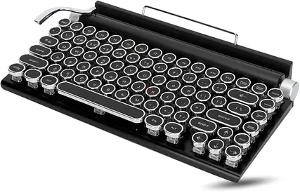 Adventurers Typewriter-Style Retro Mechanical Keyboard LED Backlight 83 Keys Bluetooth 5.0 Blue Axis