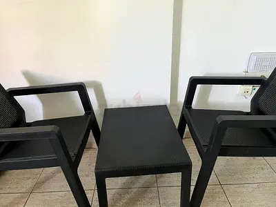 Black Outdoor Seating Set with Table