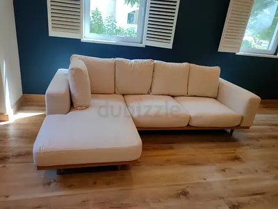 Excellent condition west elm beige color lshape sofa