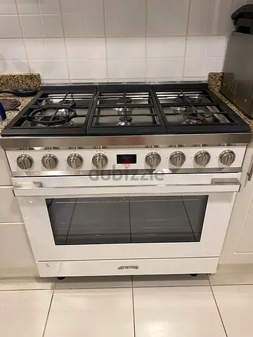 Italian Smeg Top 6 Burner Gas Down Oven Electric Cooker Range Size 90cm