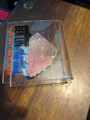 Origional Piece of Berlin Wall - Authentic Souvenir in Acrylic Display